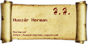 Huszár Herman névjegykártya