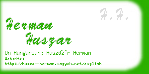 herman huszar business card